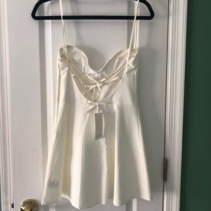 Tobi ivory mini skater dress